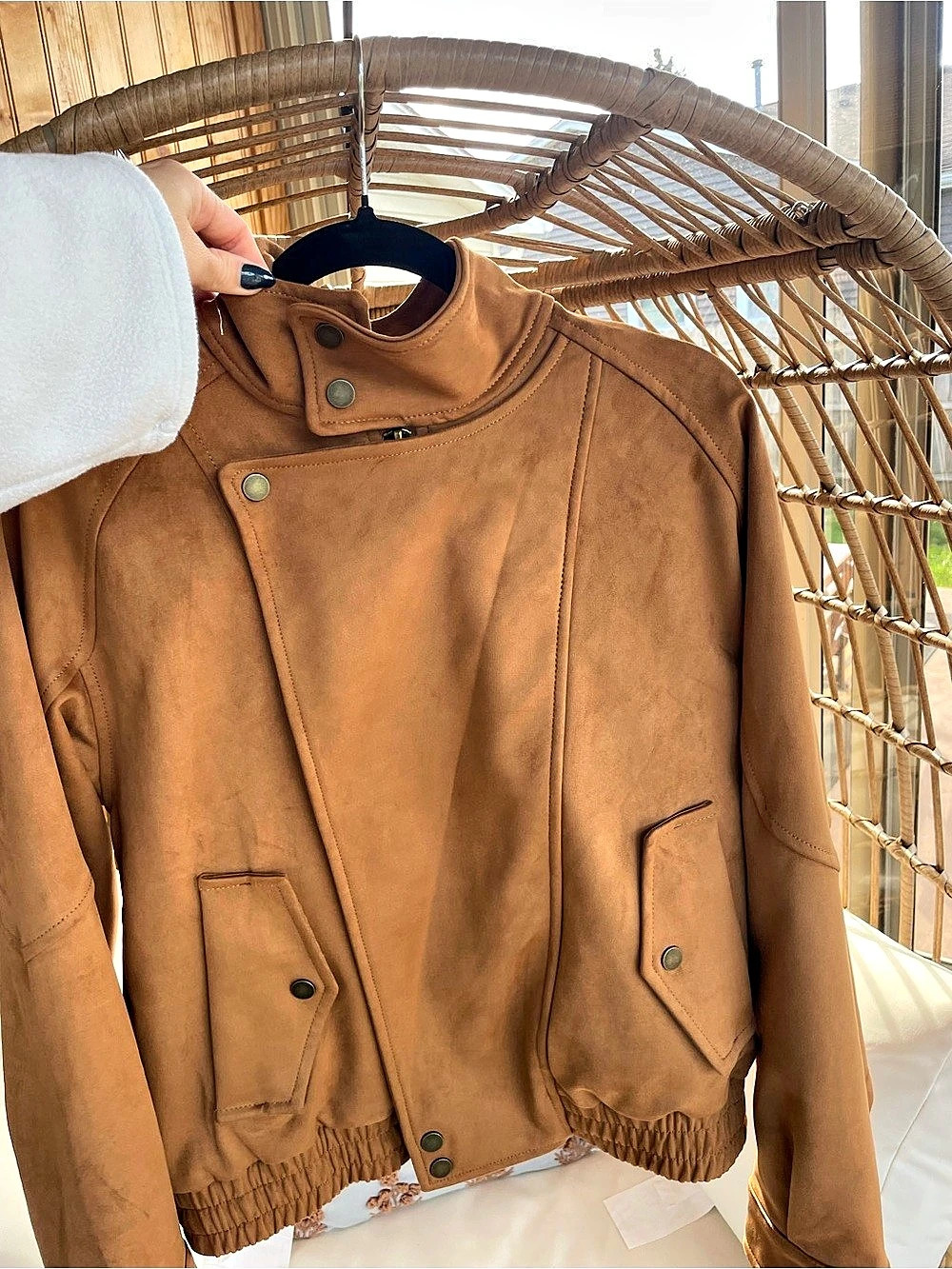 Abercrombie & Fitch Suede Mockneck Jacket Size XS NWT - Picture 2 of 6